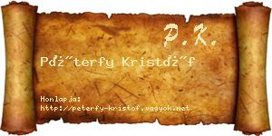 Péterfy Kristóf névjegykártya
