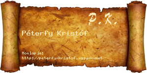Péterfy Kristóf névjegykártya