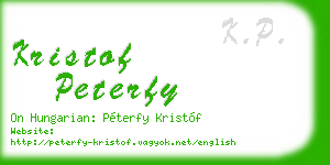 kristof peterfy business card