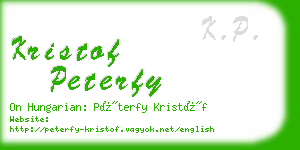 kristof peterfy business card